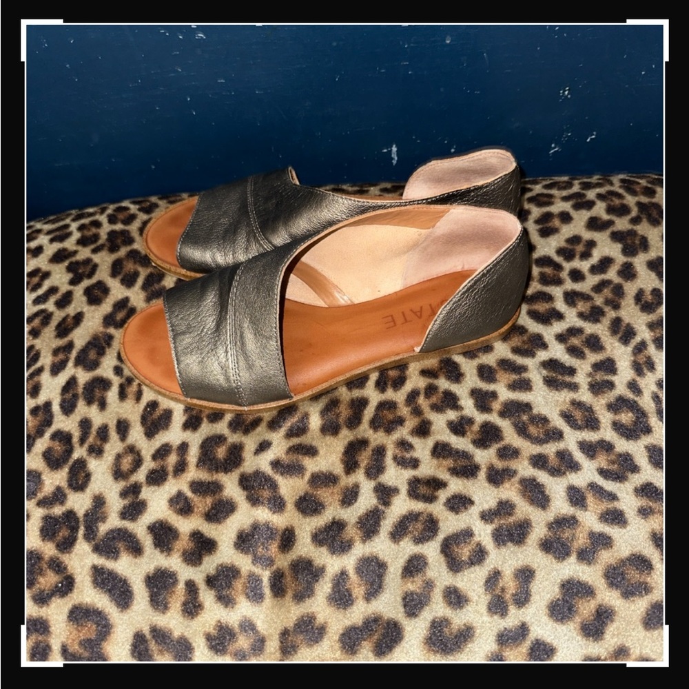 1. STATE Metallic Leather Sandals Size 6.5/M/37
